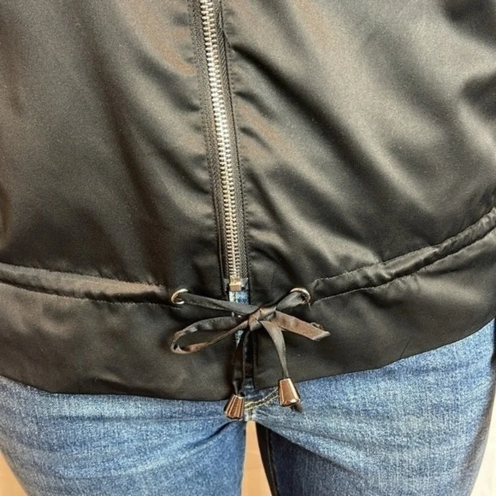 Meaneor Black‎ lightweight Water Resistant Zip Front Jacket Size XL